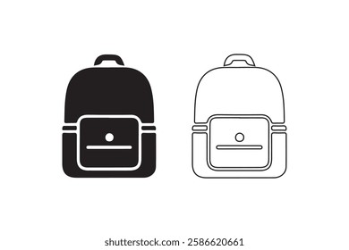 School Bag Icon | Student Bag Vector Illustration
Backpack Symbol | Camping and Hiking Bag Icon
Minimalist Backpack Icon | Education and Outdoor Gear.