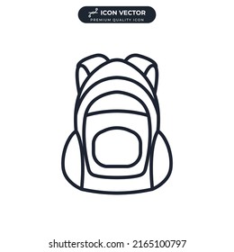 school bag icon symbol template for graphic and web design collection logo vector illustration