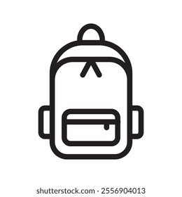 School bag icon Thin line art collection