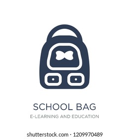 School bag icon. Trendy flat vector School bag icon on white background from E-learning and education collection, vector illustration can be use for web and mobile, eps10