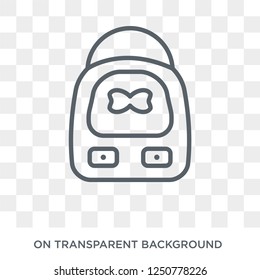 School bag icon. Trendy flat vector School bag icon on transparent background from E-learning and education collection. High quality filled School bag symbol use for web and mobile