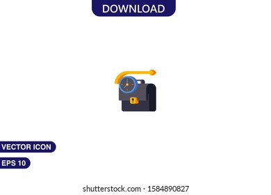 School bag icon in trendy flat style isolated on white background vector illustration