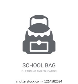 School bag icon. Trendy School bag logo concept on white background from E-learning and education collection. Suitable for use on web apps, mobile apps and print media.