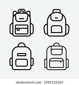 School Bag Icon Vector. School Backpack Icon for Education and Students. Student Bag Icon. School Bag Symbol.