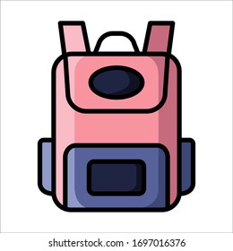 plantilla de diseño vectorial de icono de bolsa escolar