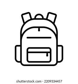 plantilla de diseño de vector de icono de bolso escolar en fondo blanco