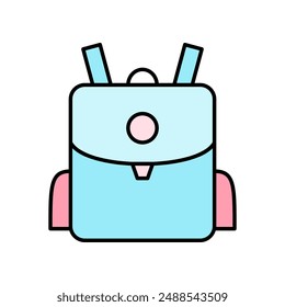 School bag icon, school bag vector flat design.