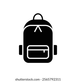 School bag icon Vector flat thin line illustration