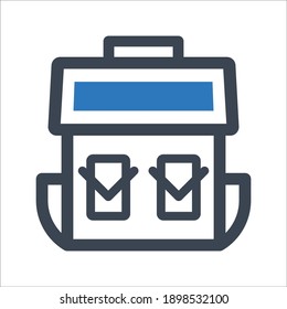 School bag icon (vector illustration)