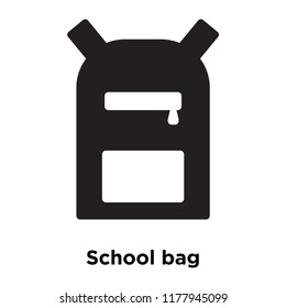 School bag icon vector isolated on white background, logo concept of School bag sign on transparent background, filled black symbol