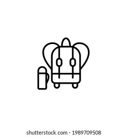 Icono de la bolsa escolar en vector. Logotipo