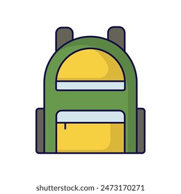 school bag icon with white background vector stock illustration