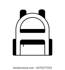 school bag icon with white background vector stock illustration