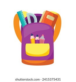 School bag illustration icon. Vector design