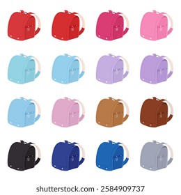 School bag illustration material set