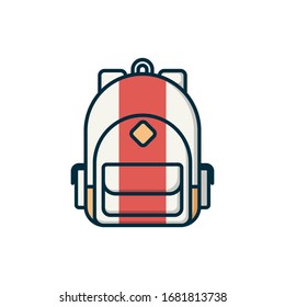 Vektorillustration der Schultasche und
