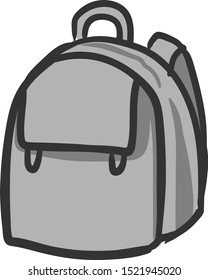 Bolso escolar, ilustración, vector sobre fondo blanco.