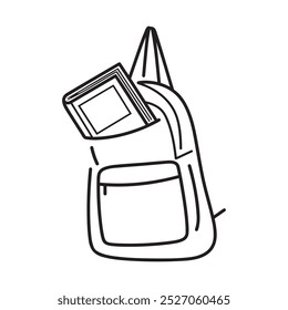 Schultasche einzeln auf weißem Hintergrund, Doodbag-Symbol, Vektorgrafik