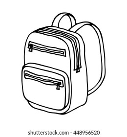School bag isolated on white background.