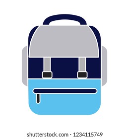 Schultasche einzeln Vektorgrafik - Tourismus-Rucksack-Zeichen Symbol. Aktentaschenbildzeichen 