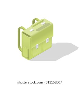 School bag isometric icon vector graphic illustration