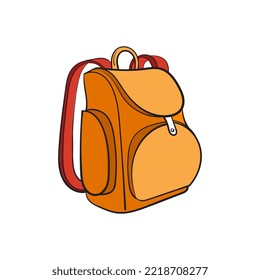 Schultasche. Rucksack. Flache Vektorgrafik.