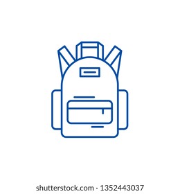 School bag line icon concept. School bag flat  vector symbol, sign, outline illustration.