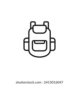School bag line icon isolated on white background. Backpack line icon