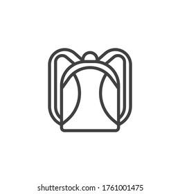 School bag line icon. linear style sign for mobile concept and web design. Backpack, rucksack outline vector icon. Symbol, logo illustration. Vector graphics