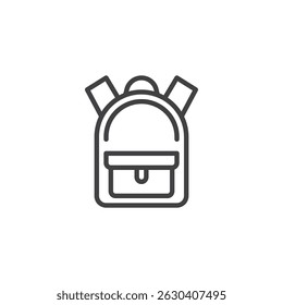 School Bag line icon. linear style sign for mobile concept and web design. School backpack outline vector icon. Symbol, logo illustration. Vector graphics