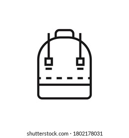 Bolso escolar. Icono de línea sobre fondo blanco. Vector de acciones