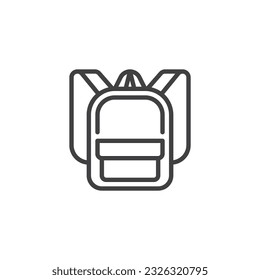 School bag line icon. Rucksack linear style sign for mobile concept and web design. Backpack outline vector icon. Symbol, logo illustration. Vector graphics