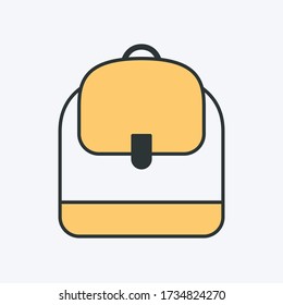 School bag line icon. Vector illustration of a small school backpack. Also can be used as a logo, label, study or education symbol