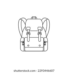 School bag line icon. Vector illustration