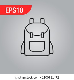School bag linear icon concept. School bag line vector sign, symbol, illustration.