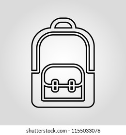 School bag linear vector icon