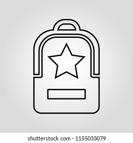School bag linear vector icon