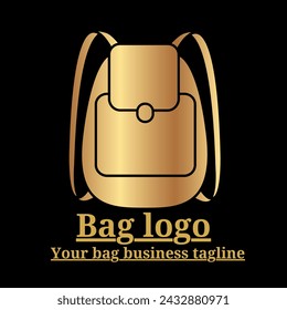 school bag logo design golden school bag vector 