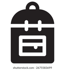 School Bag Modern Vector Icon – Minimal Illustration Symbol Template for Web Mobile App UI Design