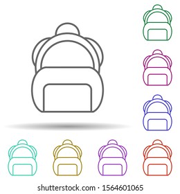 School bag multi color icon. Simple thin line, outline vector of education icons for ui and ux, website or mobile application