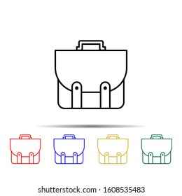 school bag multi color style icon. Simple thin line, outline vector of school icons for ui and ux, website or mobile application