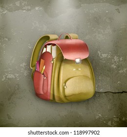 School bag, old-style vector
