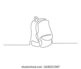 School bag outline drawing illustration. Continuous line draw of back to school vector