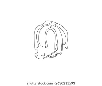 School bag outline drawing illustration. Continuous line draw of back to school vector