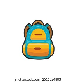 school bag in outline flat vector design.