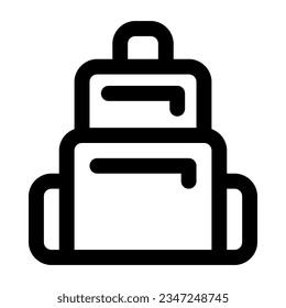 School bag in outline icon. Backpack, baggage, student, school, education