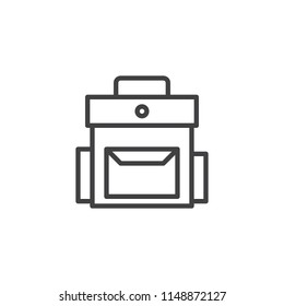 School bag outline icon. linear style sign for mobile concept and web design. Backpack simple line vector icon. Symbol, logo illustration. Pixel perfect vector graphics