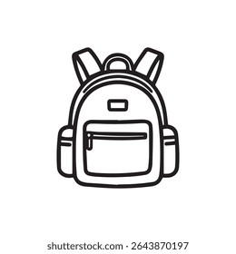 school bag outline, vector illustrations	