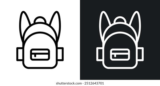 Bolso escolar delineado icono de colección de Vector.
