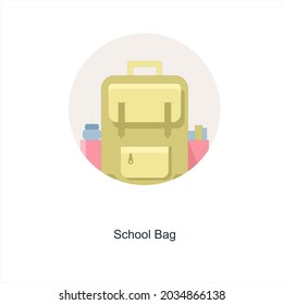 School Bag or  Bag Pack Icon Concept